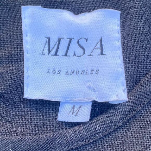 Misa Los Angeles Black Linen Blend Peasant Top w/Metal Eyelets. Medium. EUC! - Picture 4 of 7